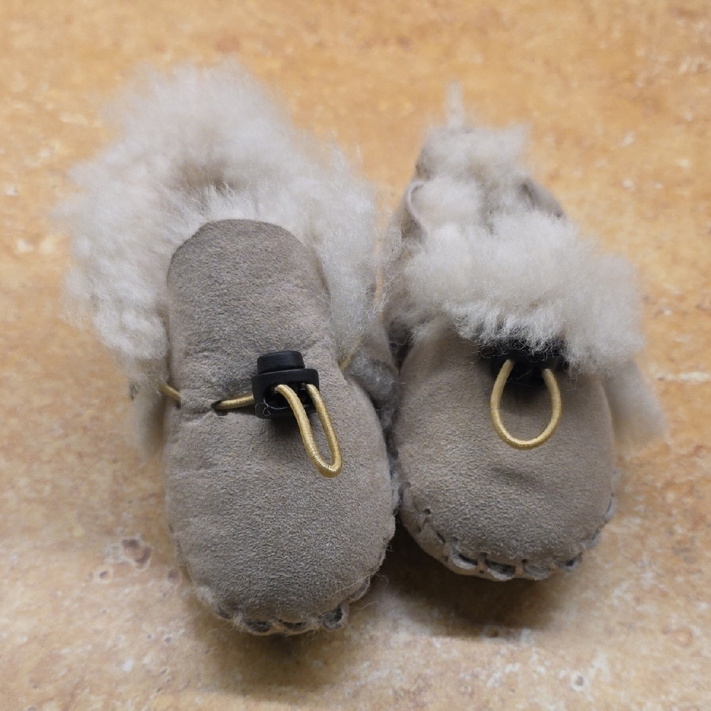 Gray Leather Sheepskin Soft Soul Slippers